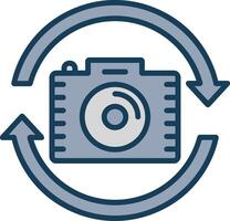 Switch Camera Line Filled Grey Icon vector