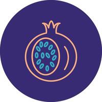 Pomegranate Line Two Color Circle Icon vector