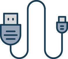 Connection Line Filled Grey Icon vector