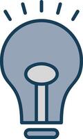 Bulb Line Filled Grey Icon vector