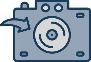 Camera Line Filled Grey Icon vector