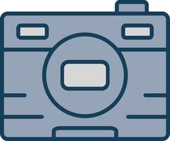 Photo Line Filled Grey Icon vector