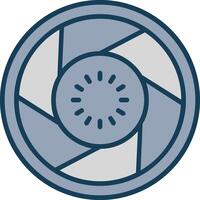 Lens Line Filled Grey Icon vector