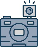 Photo Line Filled Grey Icon vector