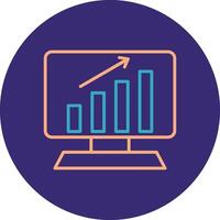 Analytics Line Two Color Circle Icon vector