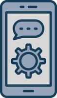 Mobile Phone Line Filled Grey Icon vector
