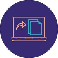 File Line Two Color Circle Icon vector