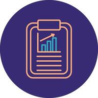 Analytics Line Two Color Circle Icon vector