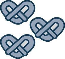 Pretzel Line Filled Grey Icon vector