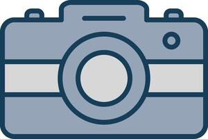 Photo Camera Line Filled Grey Icon vector