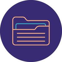 Folder Line Two Color Circle Icon vector