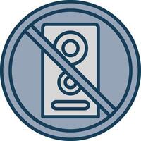 No speaker Line Filled Grey Icon vector