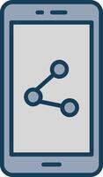 Mobile Phone Line Filled Grey Icon vector