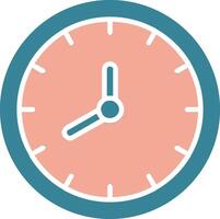 icono de dos colores de glifo de reloj vector