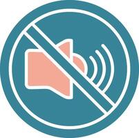No Sound Glyph Two Color Icon vector