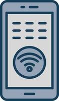 Wifi Line Filled Grey Icon vector