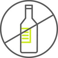 No Alcohol Line Two Color Icon vector