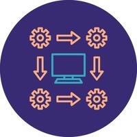Workflow Line Two Color Circle Icon vector