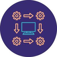 Workflow Line Two Color Circle Icon vector