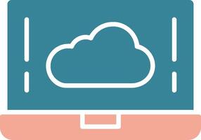 Cloud Glyph Two Color Icon vector