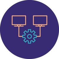Multitask Line Two Color Circle Icon vector