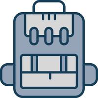 Backpack Line Filled Grey Icon vector