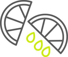 Lemon Slice Line Two Color Icon vector