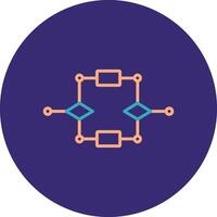 Algorithm Line Two Color Circle Icon vector