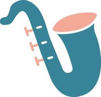 Sax Glyph Two Color Icon vector