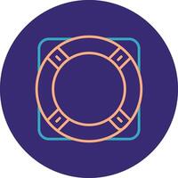 Life Ring Line Two Color Circle Icon vector