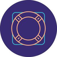 Life Ring Line Two Color Circle Icon vector