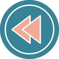 Backward Glyph Two Color Icon vector