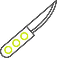 icono de dos colores de línea de cuchillo vector