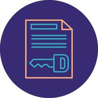Document Line Two Color Circle Icon vector
