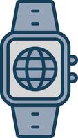 Internet Line Filled Grey Icon vector