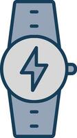 Charging Line Filled Grey Icon vector