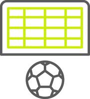 icono de dos colores de la línea de gol de fútbol vector