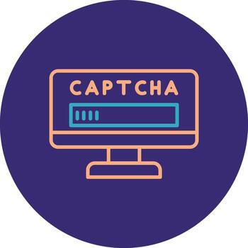 Captcha Line Two Color Circle Icon vector
