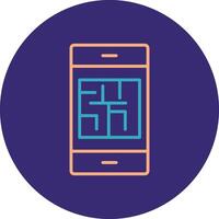 Maze Line Two Color Circle Icon vector