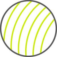 ejercicio pelota línea dos color icono vector