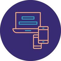 Responsive Website Line Two Color Circle Icon vector