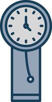 reloj línea lleno gris icono vector