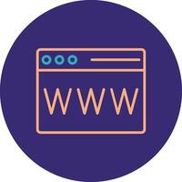 Website Line Two Color Circle Icon vector