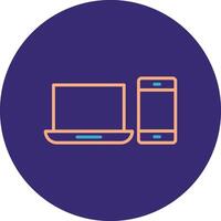 Devices Line Two Color Circle Icon vector