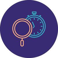 Time Tracking Line Two Color Circle Icon vector