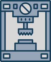 Press Machine Line Filled Grey Icon vector