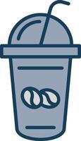 Coffee Shake Line Filled Grey Icon vector