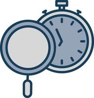 Time Tracking Line Filled Grey Icon vector