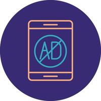 Ad Blocker Line Two Color Circle Icon vector