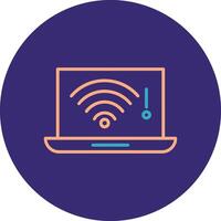 No Wifi Line Two Color Circle Icon vector